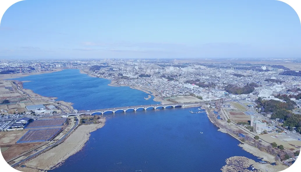 手賀沼の空撮画像